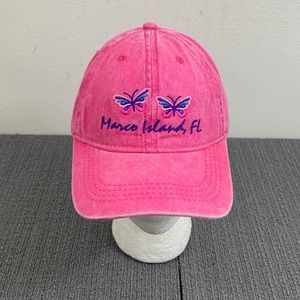 Marco Island Florida Baseball Hat Girls Adjustable Pink Strapback Alvin's Island